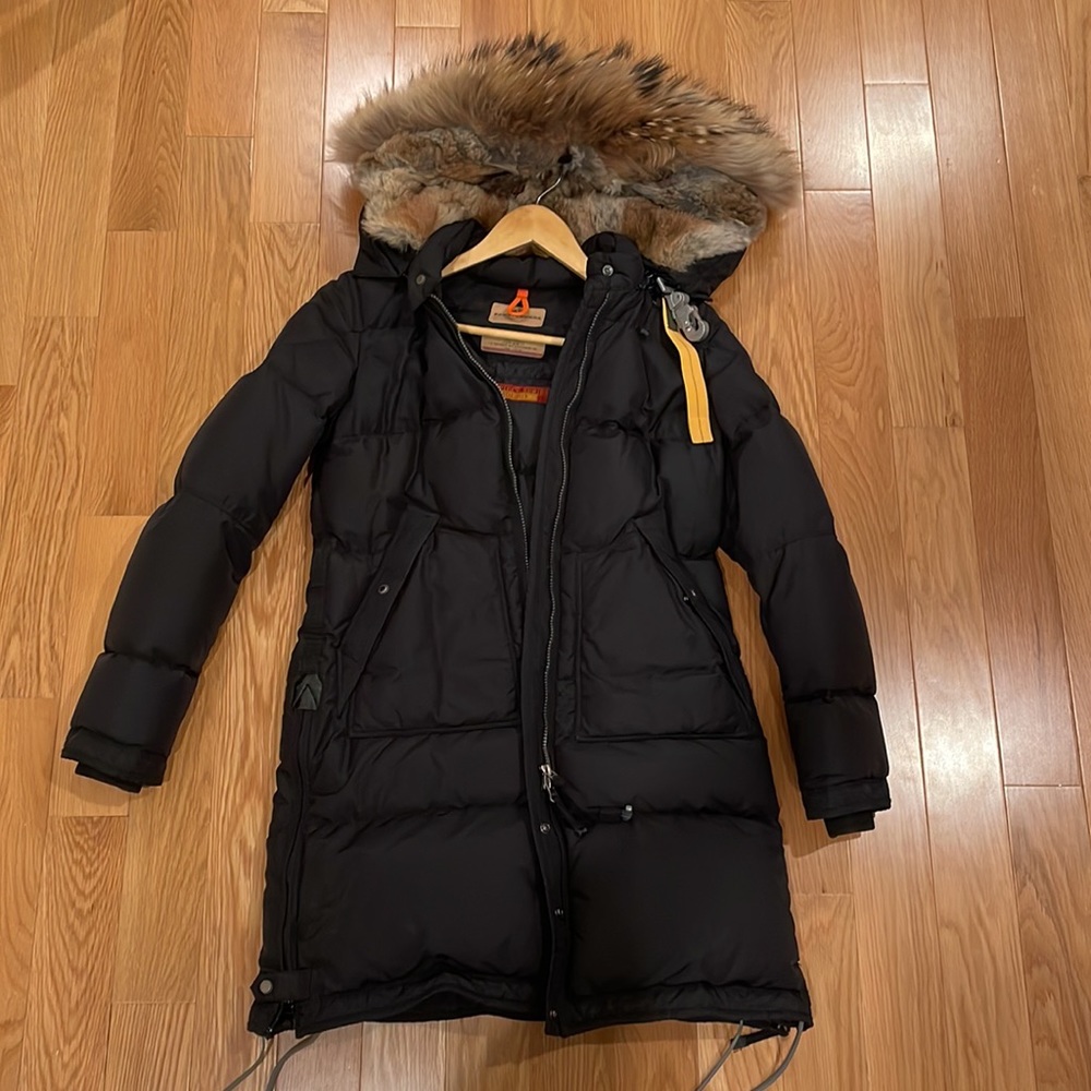 Parajumpers Long Bear Down Black Coat, Women Size Small, Black Down Coat